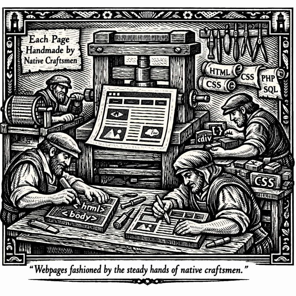 Webpages fashioned by the steady hands of native craftsmen